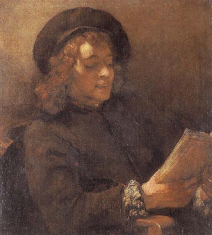 REMBRANDT Harmenszoon van Rijn The Artist-s Son,Titus van Rijn,Reading